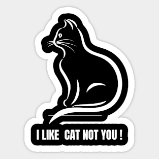 Black and White Modern Cat Sticker